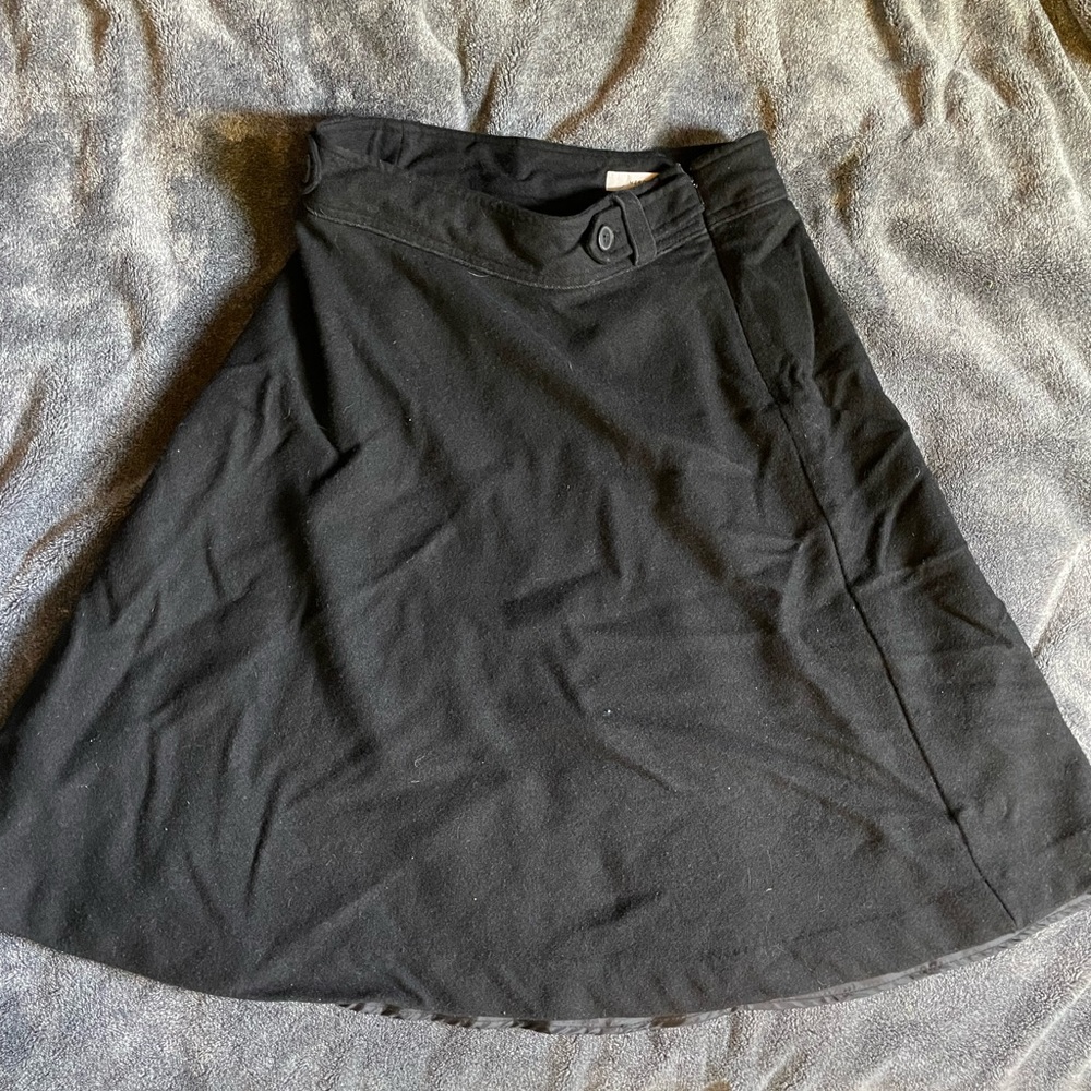 Black long wool skirt